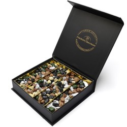 Coffret luxe assortis de dragées galets saveurs chocolat - 300g