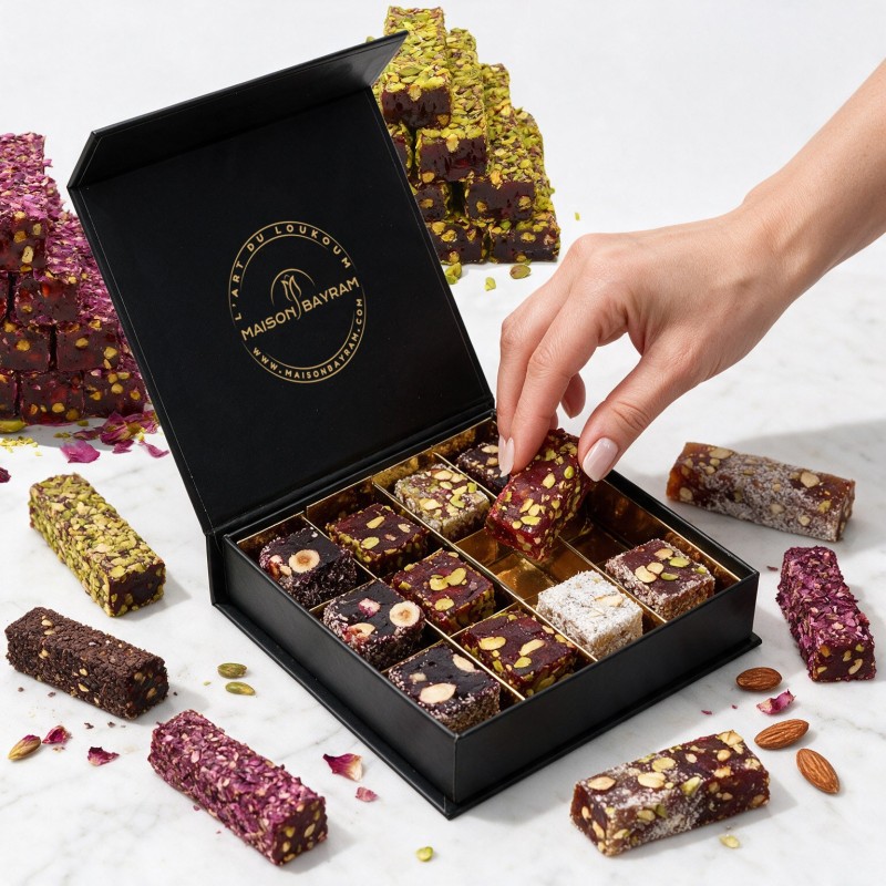 Coffret personnalisé assortiment loukoums “fitil” - 4 saveurs 300g