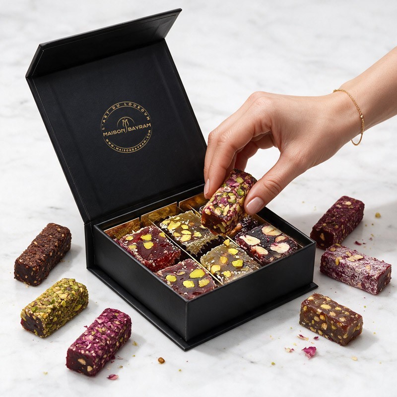 Coffret personnalisé assortiment loukoums “fitil” - 3 saveurs 150g
